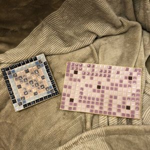 Vintage Mid Century Modern Mosaic Tile Trays